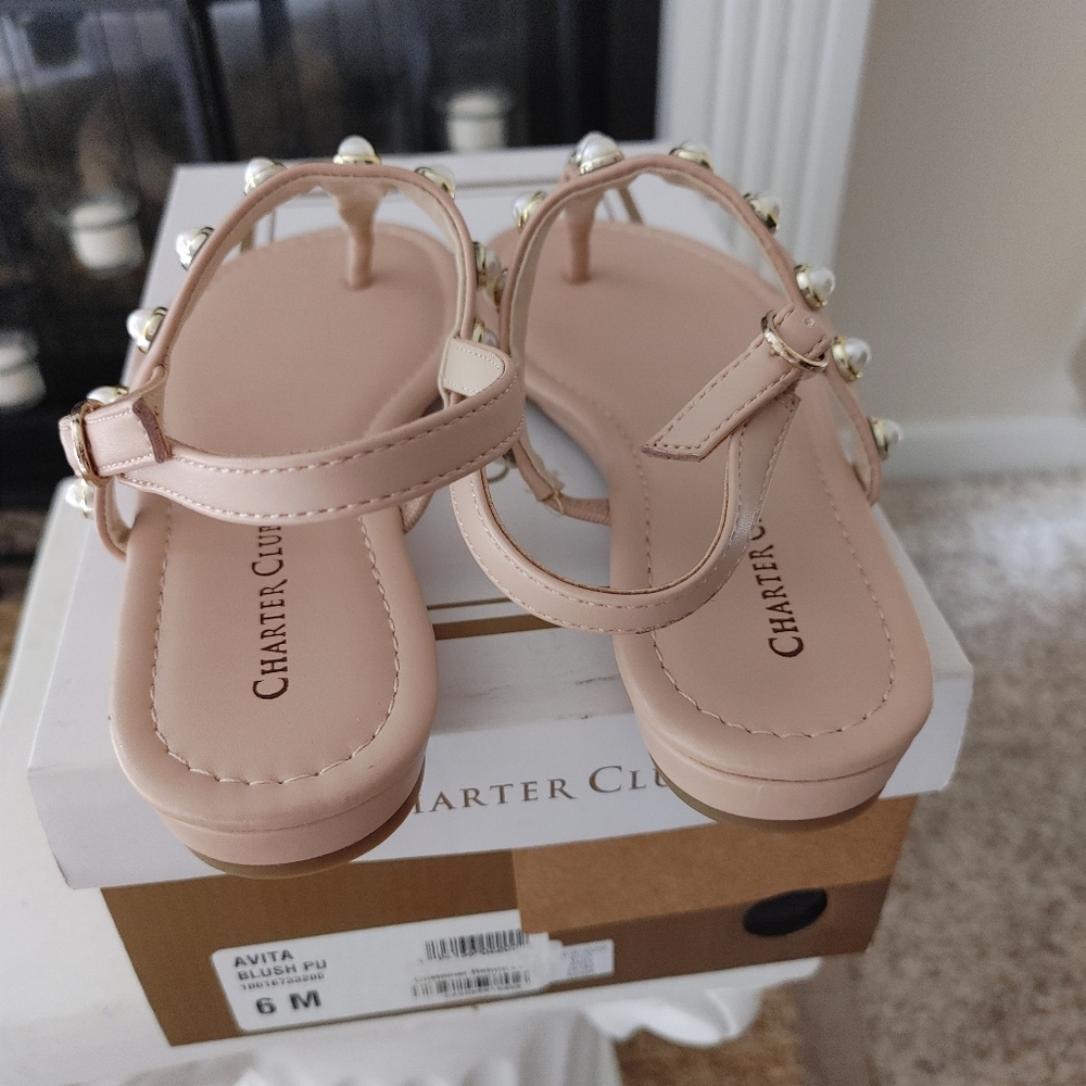 Charter Club Avita Embellished T-Strap Slingback Sandals 6M - Picture 8 of 14